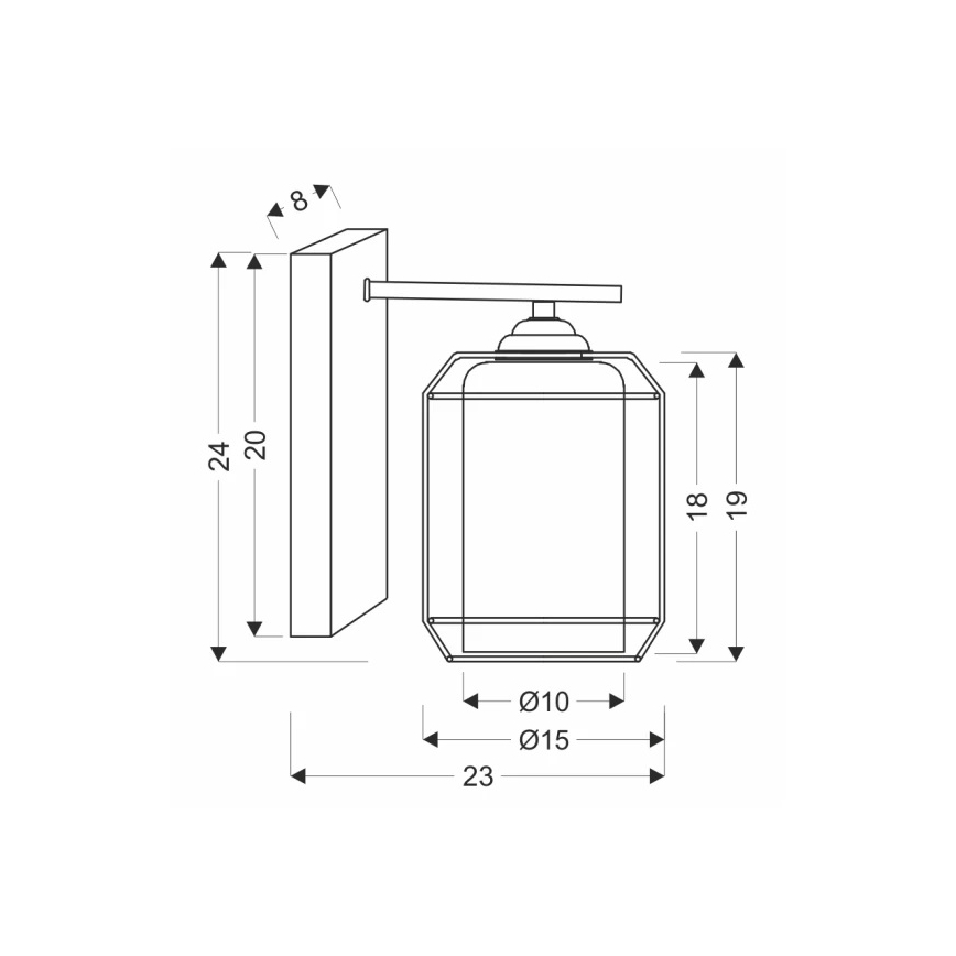 Λάμπα τοίχου JONERA 1xE27/40W/230V μαύρο