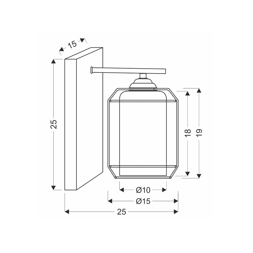 Λάμπα τοίχου JONERA 1xE27/40W/230V μαύρο
