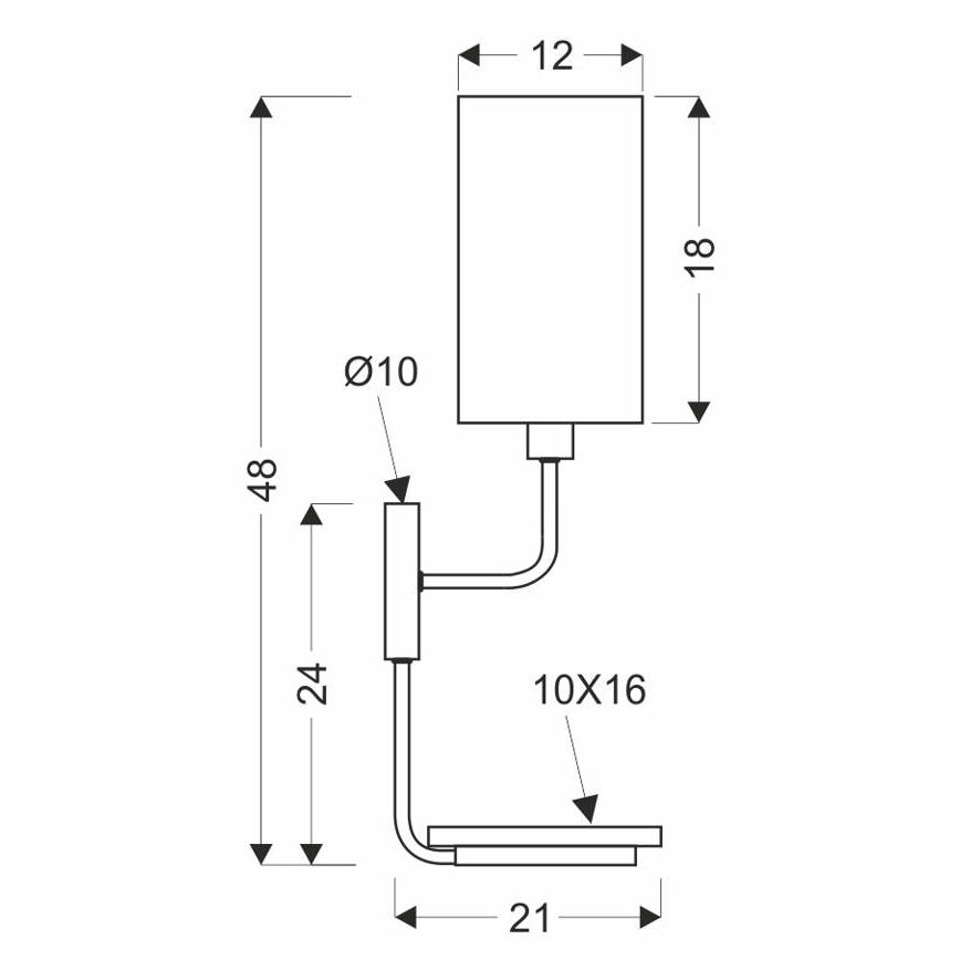 Λάμπα τοίχου KETO 1xE14/40W/230V μαύρο