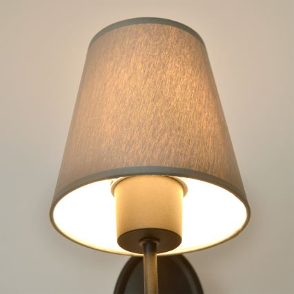 Λάμπα τοίχου MALBO 1xE27/15W/230V γκρι/μαύρο