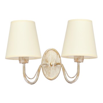 Λάμπα τοίχου MALBO 2xE27/15W/230V μπεζ