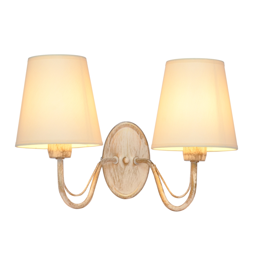 Λάμπα τοίχου MALBO 2xE27/15W/230V μπεζ