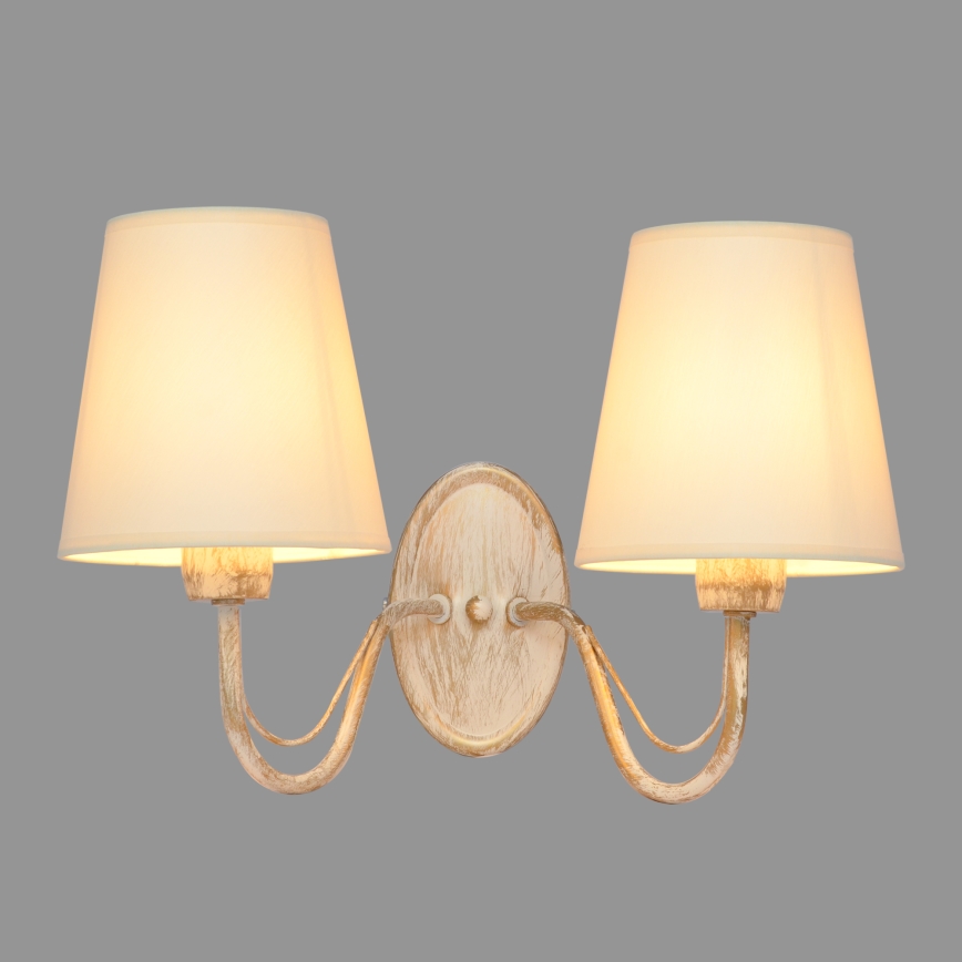 Λάμπα τοίχου MALBO 2xE27/15W/230V μπεζ