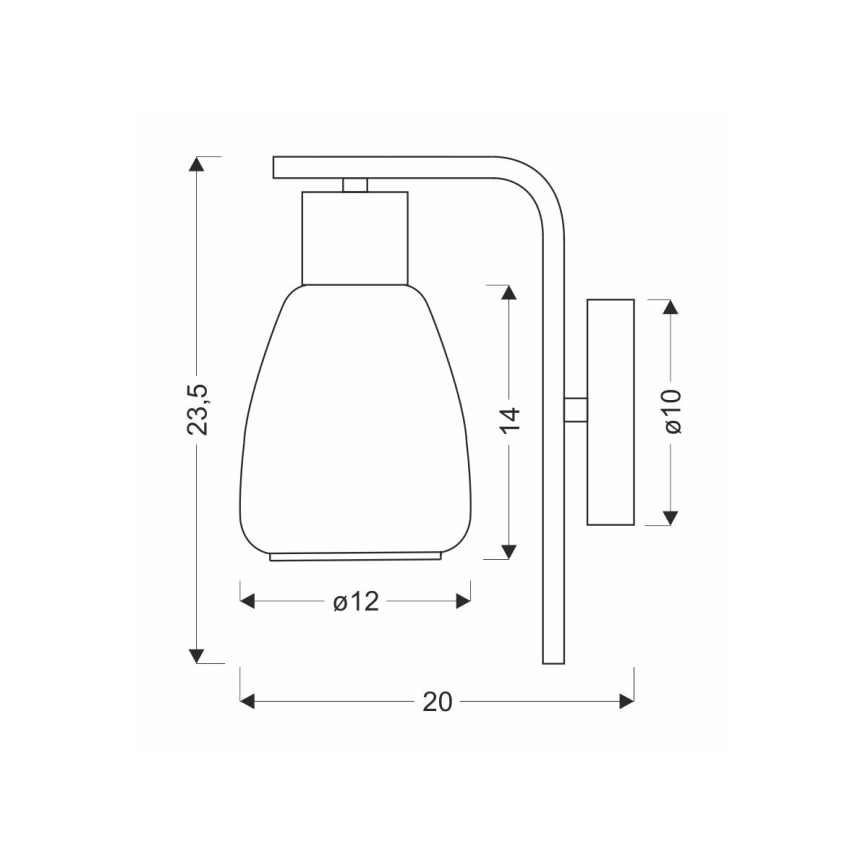 Λάμπα τοίχου MOLDO 1xE27/40W/230V μαύρο/φιμέ μαύρο