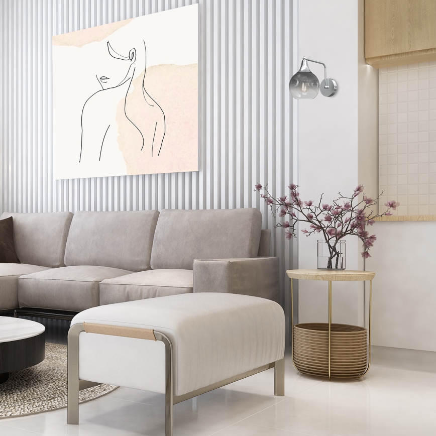 Λάμπα τοίχου MONTE 1xE27/60W/230V γυαλιστερό χρώμιο