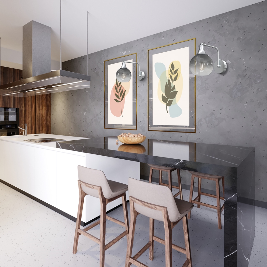 Λάμπα τοίχου MONTE 1xE27/60W/230V γυαλιστερό χρώμιο