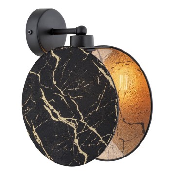 Λάμπα τοίχου MOTIF 1xE27/15W/230V μαύρο/χρυσαφί