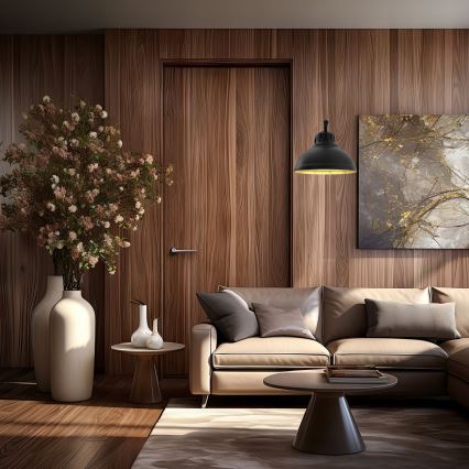 Λάμπα τοίχου SVEN 1xE27/15W/230V μαύρο/χρυσό