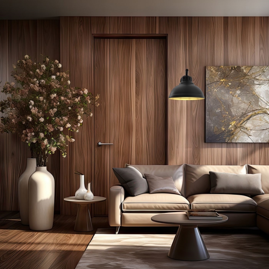 Λάμπα τοίχου SVEN 1xE27/15W/230V μαύρο/χρυσό