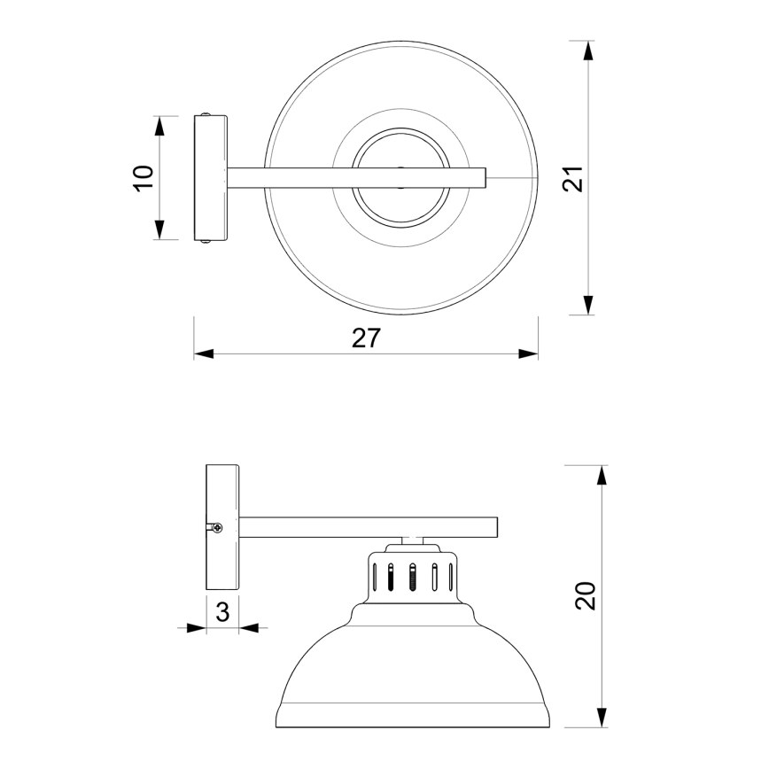 Λάμπα τοίχου SVEN 1xE27/15W/230V ορείχαλκος