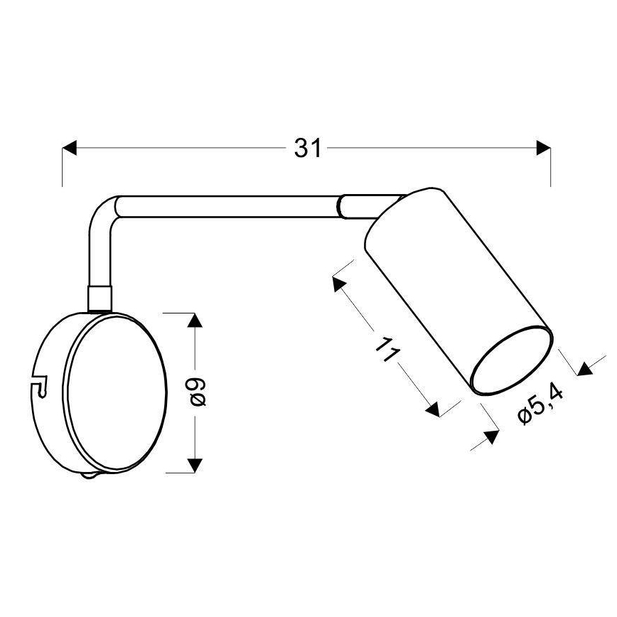Λάμπα τοίχου TINA 1xGU10/15W/230V μαύρο