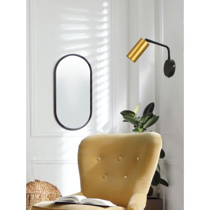 Λάμπα τοίχου TINA 1xGU10/15W/230V μαύρο/χρυσό