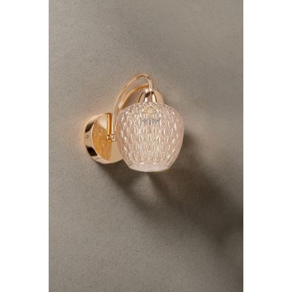 Λάμπα τοίχου TOBIAS 1xE27/40W/230V Ροζ χρυσό