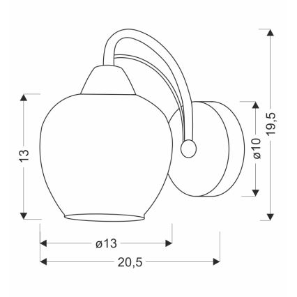 Λάμπα τοίχου TOBIAS 1xE27/40W/230V γυαλιστερό χρώμιο