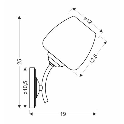 Λάμπα τοίχου ZINA 1xE27/40W/230V