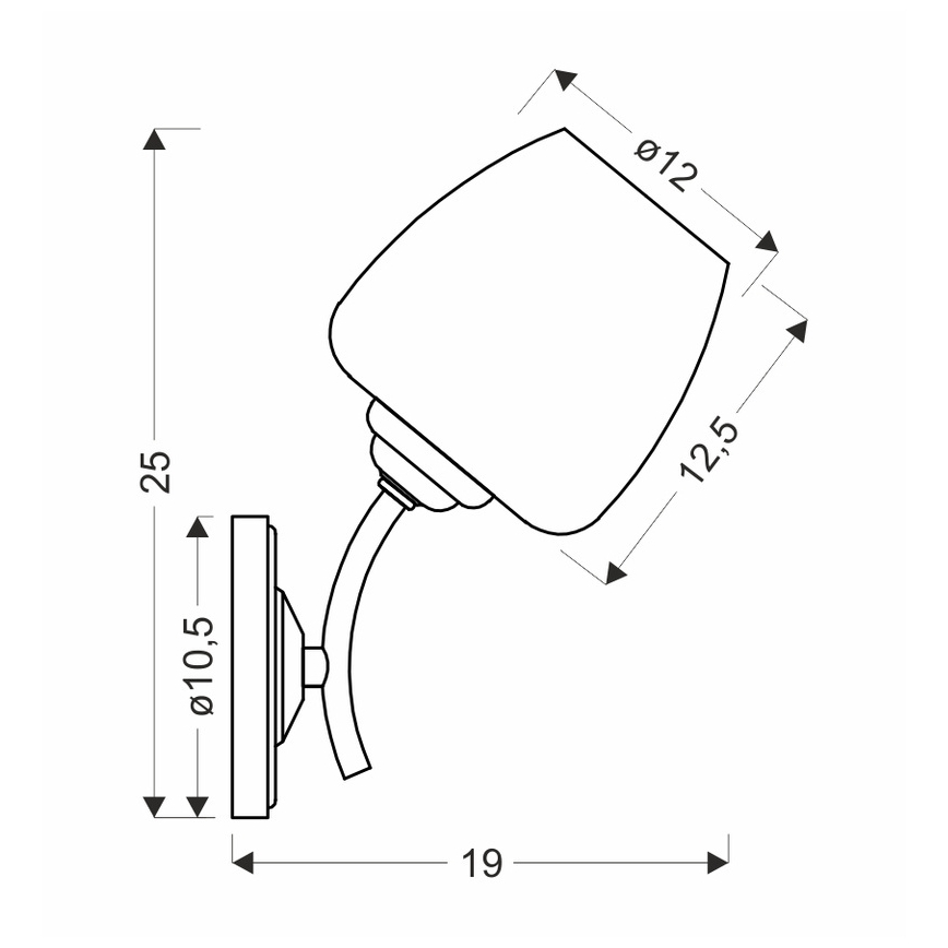 Λάμπα τοίχου ZINA 1xE27/40W/230V