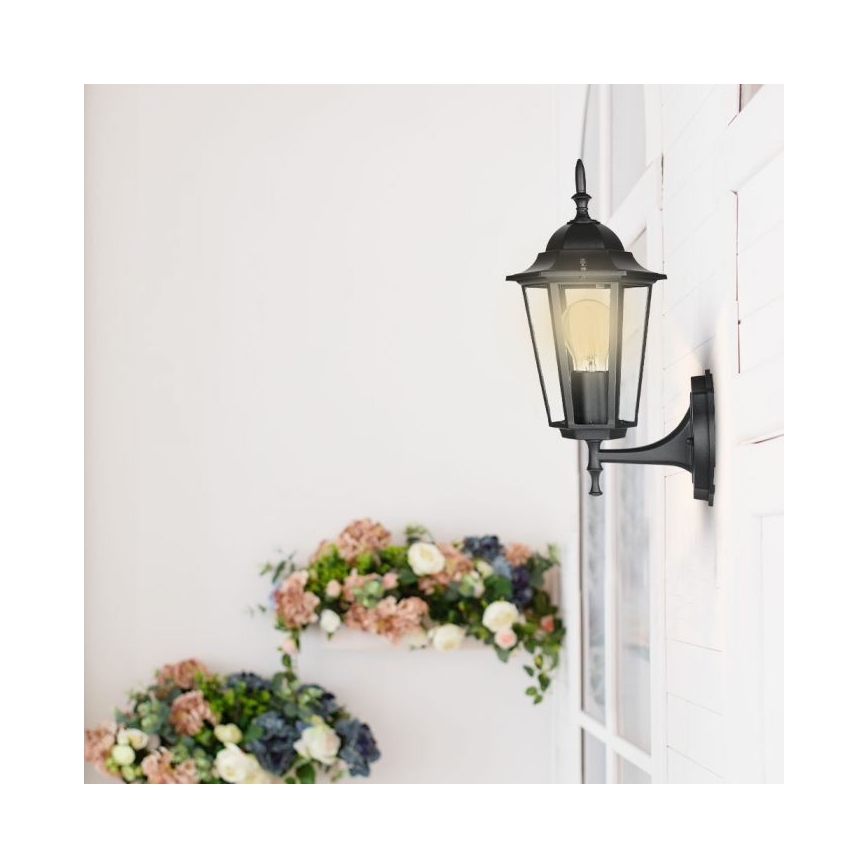 Λάμπα τοίχου εξωτερικού χώρου 1xE27/40W/230V IP44 μαύρο