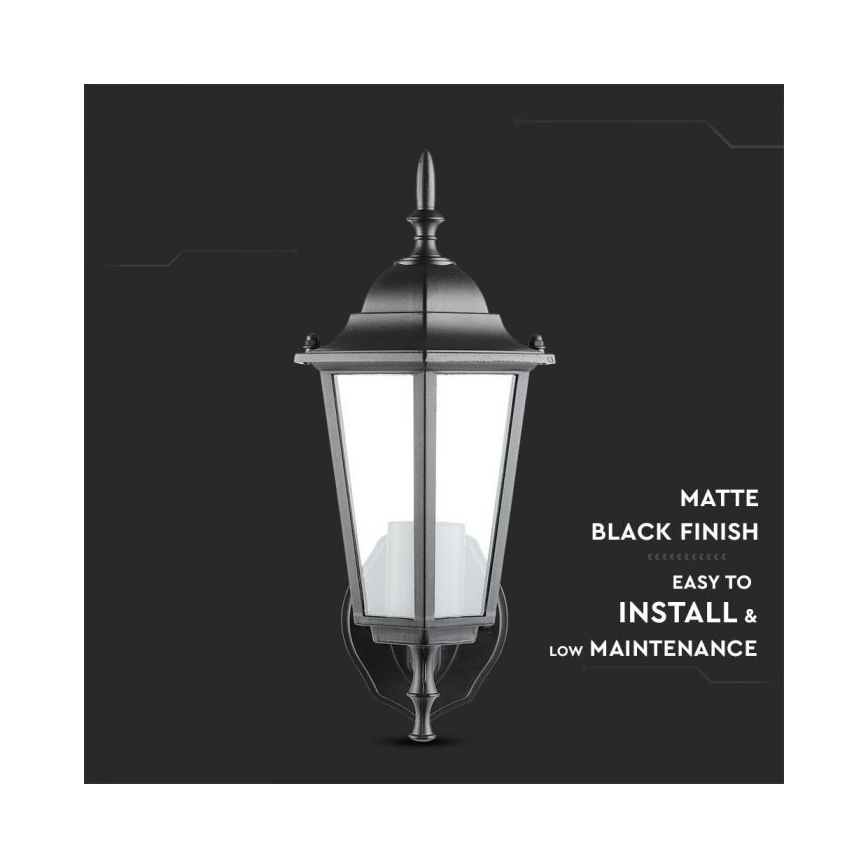 Λάμπα τοίχου εξωτερικού χώρου 1xE27/40W/230V IP44 μαύρο