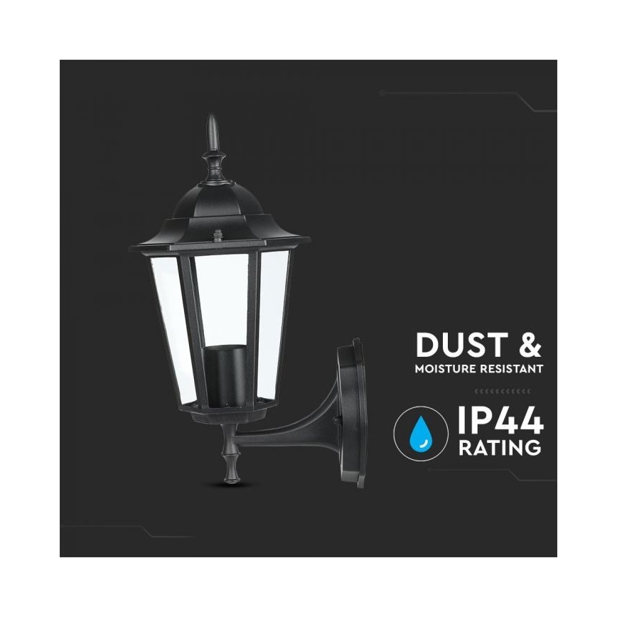 Λάμπα τοίχου εξωτερικού χώρου 1xE27/40W/230V IP44 μαύρο