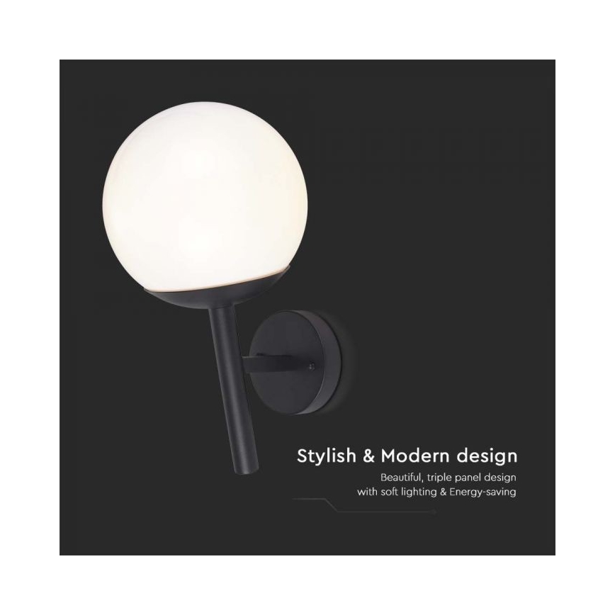 Λάμπα τοίχου εξωτερικού χώρου 1xE27/60W/230V IP44 μαύρο