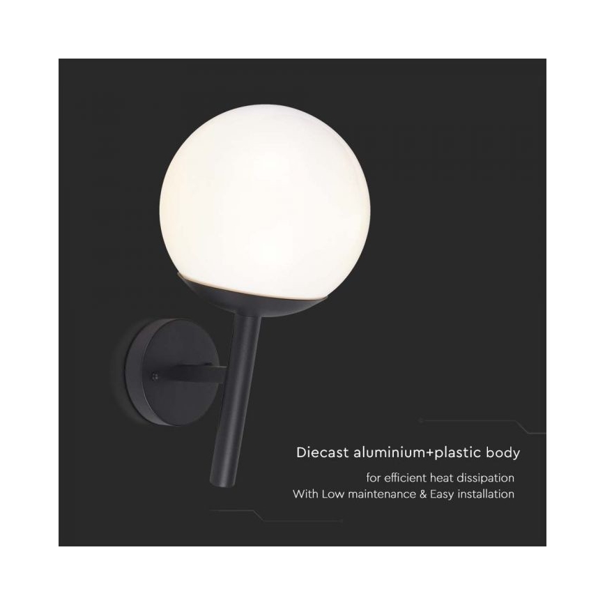Λάμπα τοίχου εξωτερικού χώρου 1xE27/60W/230V IP44 μαύρο