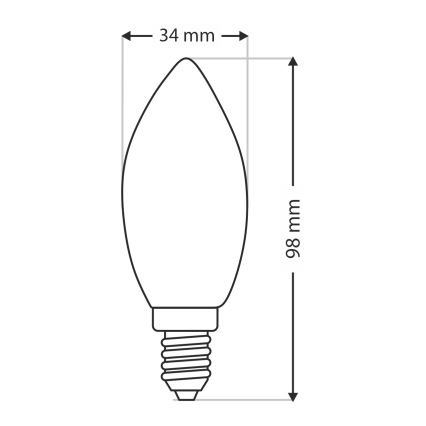 Λάμπα ειδικών χρήσεων C35 E14/40W/230V 2700K