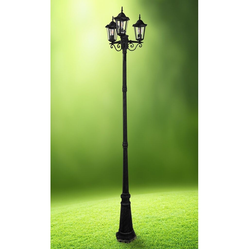 Λάμπα εξωτερικού χώρου 3xE27/20W/230V IP43 2,58 m μαύρο