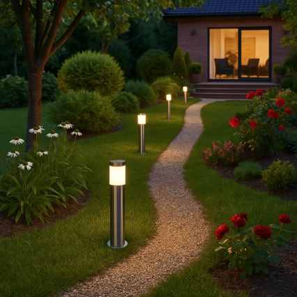 Λάμπα εξωτερικού χώρου BROOKLYN 1xE27/60W/230V 45 cm IP44 ματ χρώμιο