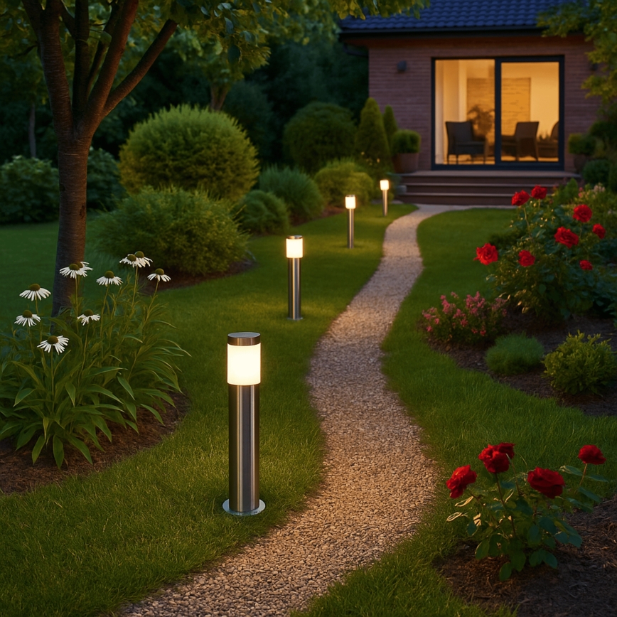 Λάμπα εξωτερικού χώρου BROOKLYN 1xE27/60W/230V 45 cm IP44 ματ χρώμιο