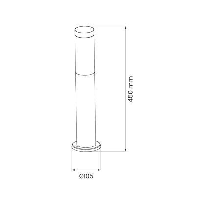 Λάμπα εξωτερικού χώρου BROOKLYN 1xE27/60W/230V 45 cm IP44 ματ χρώμιο