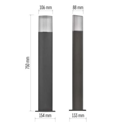 Λάμπα εξωτερικού χώρου LANA 1xE27/25W/230V IP54 75 cm