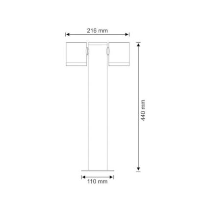 Λάμπα εξωτερικού χώρου PINO 2xGU10/10W/230V IP44 44 cm
