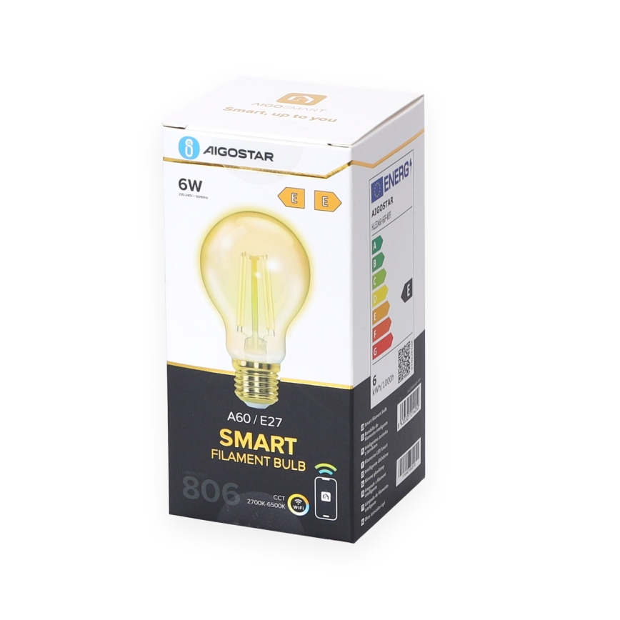 Λαμπτήρας Dimming LED A60 E27/6W/230V 2700-6500K Wi-Fi - Aigostar