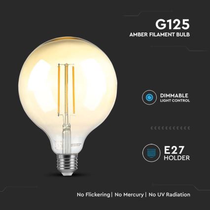 Λαμπτήρας Dimming LED FILAMENT G125 E27/8W/230V 2200K