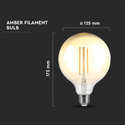 Λαμπτήρας Dimming LED FILAMENT G125 E27/8W/230V 2200K