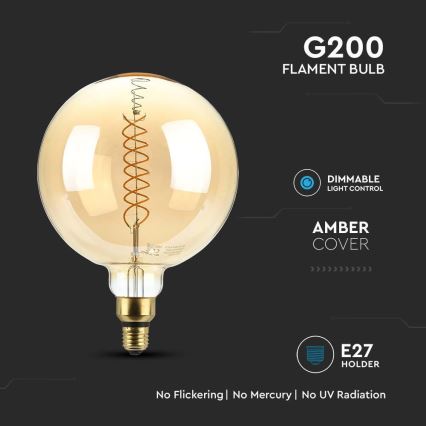 Λαμπτήρας Dimming LED FILAMENT G200 E27/8W/230V 1800K