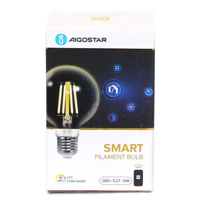 Λαμπτήρας Dimming LED FILAMENT G80 E27/6W/230V 2700-6500K Wi-Fi - Aigostar
