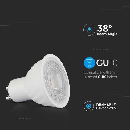 Λαμπτήρας Dimming LED GU10/6W/230V 6500K 38°