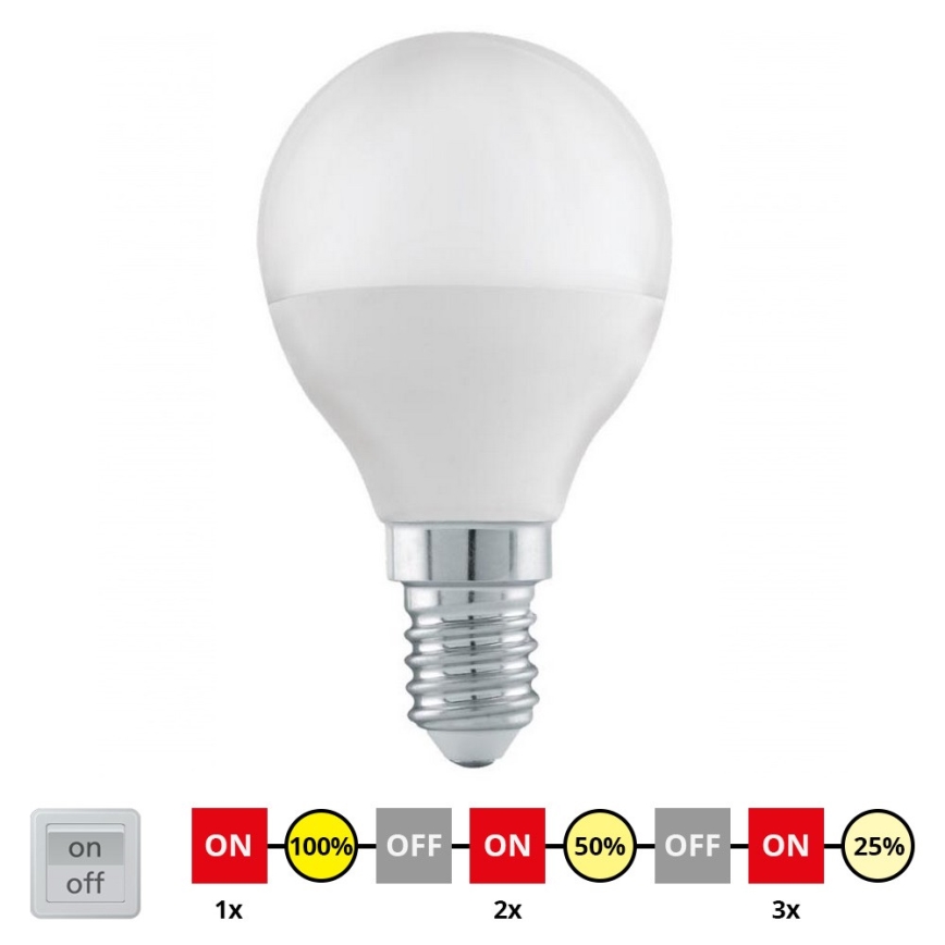 Λαμπτήρας Dimming LED P45 E14/6W/230V 3000K - STEPDIMMING - Eglo 54835