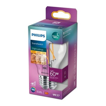 Λαμπτήρας Dimming LED Philips Warm Glow A60 B22/7W/230V 2200-2700K CRI 90