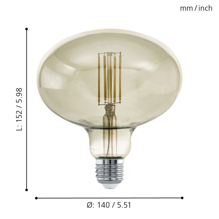 Λαμπτήρας Dimming LED VINTAGE E27/4W/230V 3000K - Eglo 12599