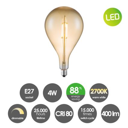 Λαμπτήρας Dimming LED VINTAGE EDISON E27/4W/230V 2700K
