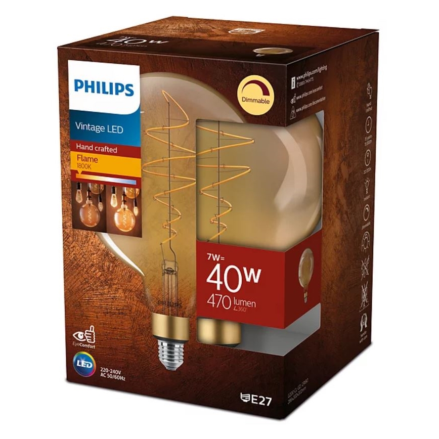 Λαμπτήρας Dimming LED VINTAGE Philips G200 E27/7W/230V 2000K