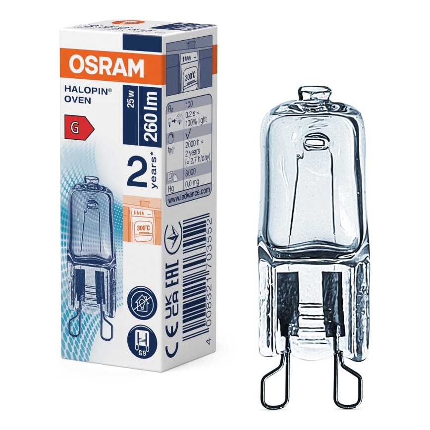 Λαμπτήρας φούρνου HALOPIN G9/25W/230V 2700K - Osram