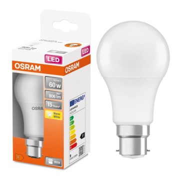 Λαμπτήρας LED A60 B22d/8,5W/230V 2700K - Osram
