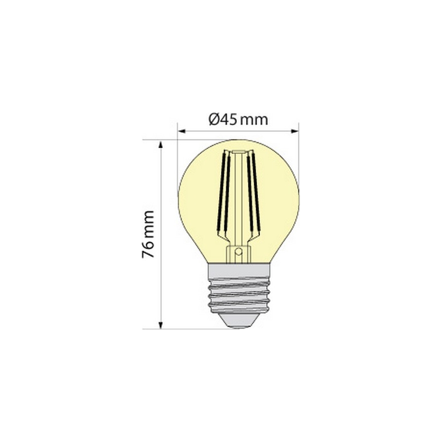 Λαμπτήρας LED CLASIC AMBER G45 E27/4W/230V 2200K -  Brilagi