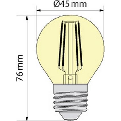 Λαμπτήρας LED CLASSIC AMBER G45 E27/6,5W/230V 2200K - Brilagi
