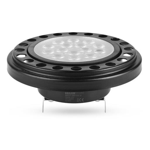 Λαμπτήρας LED ECOLINE AR111 G53/12W/12V 3000K 30° μαύρο - Brilagi