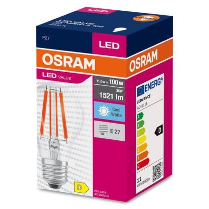 Λαμπτήρας LED FILAMENT A100 E27/11W/230V 4000K - Osram