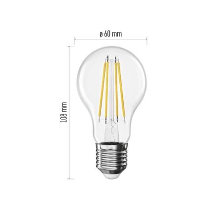 Λαμπτήρας LED FILAMENT A60 E27/5W/230V 4000K Ενεργειακή κλάση A